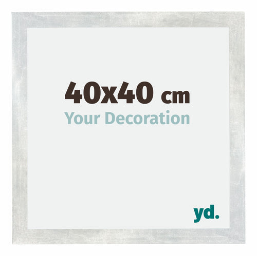 Mura MDF Fotokader 40x40cm Zilver Glanzend Vintage Voorzijde Maat | Yourdecoration.be