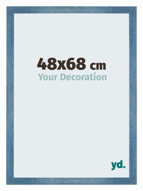 Mura MDF Fotokader 48x68cm Helder Blauw Geveegd Voorzijde Maat | Yourdecoration.be