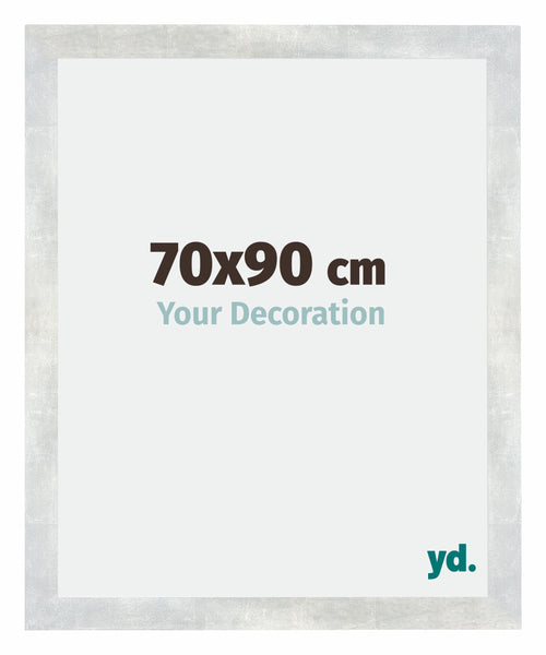 Mura MDF Fotokader 70x90cm Zilver Glanzend Vintage Voorzijde Maat | Yourdecoration.be