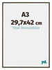 New York Aluminium Fotokader 29 7x42cm A3 Walnoot Structuur Voorzijde Maat | Yourdecoration.be