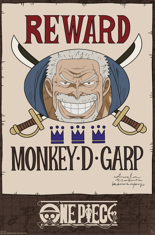 Poster One Piece Wanted Garp Cross Guild 61x91 5cm GBYDCOA008 | Yourdecoration.be