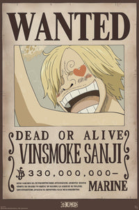Poster One Piece Wanted Sanji 61x91 5cm Abystyle GBYDCO559 | Yourdecoration.be