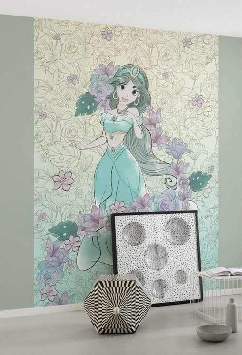 Komar Jasmin Pale Flowers Vlies Fotobehang 200x280cm 4 banen Sfeer | Yourdecoration.be
