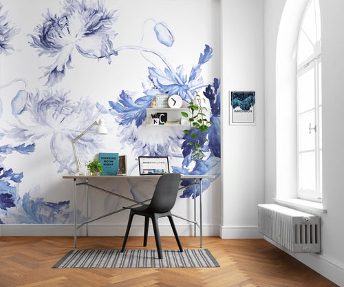 Komar Blue Silhouettes Vlies Fotobehang 350X250 cm 7 Banen Sfeer | Yourdeocration.be