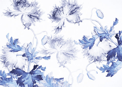 Komar Blue Silhouettes Vlies Fotobehang 350X250 cm 7 Banen | Yourdeocration.be