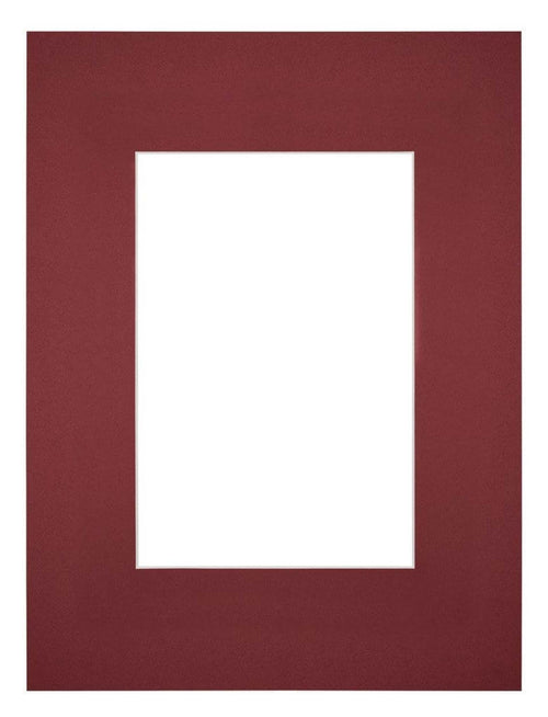 Passe Partout 18x24cm Karton Wijnrood Rand Recht Voorzijde | Yourdecoration.be