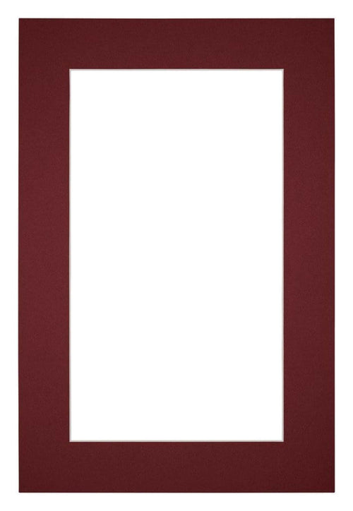Passe Partout 60x90cm Karton Wijnrood Rand 5cm Recht Voorzijde | Yourdecoration.be