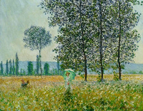 Claude Monet Felder im Frühling Kunstdruk 90x70cm | Yourdecoration.be