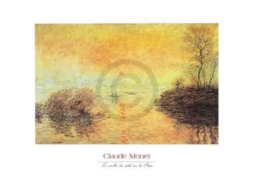 Claude Monet Le coucher du soleil la Seine Kunstdruk 70x50cm | Yourdecoration.be