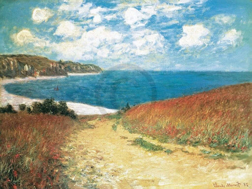 Claude Monet Meadow Road to Pourville 1882 Kunstdruk 80x60cm | Yourdecoration.be