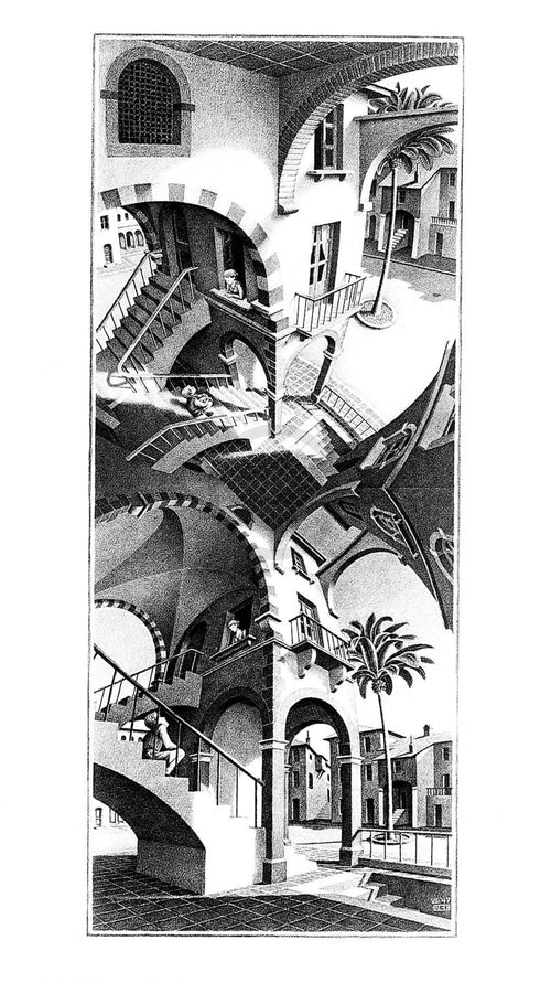 M. C. Escher Oben und Unten Kunstdruk 45x79cm | Yourdecoration.be