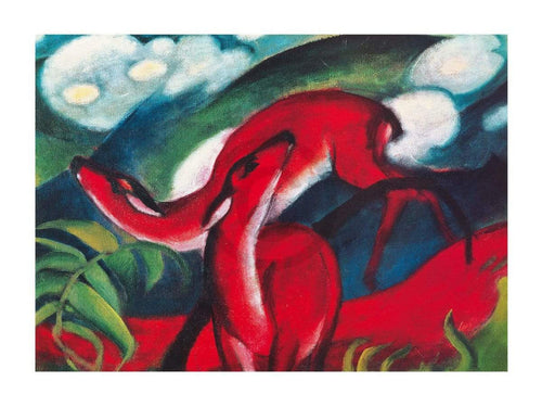 Franz Marc The red Deer Kunstdruk 80x60cm | Yourdecoration.be
