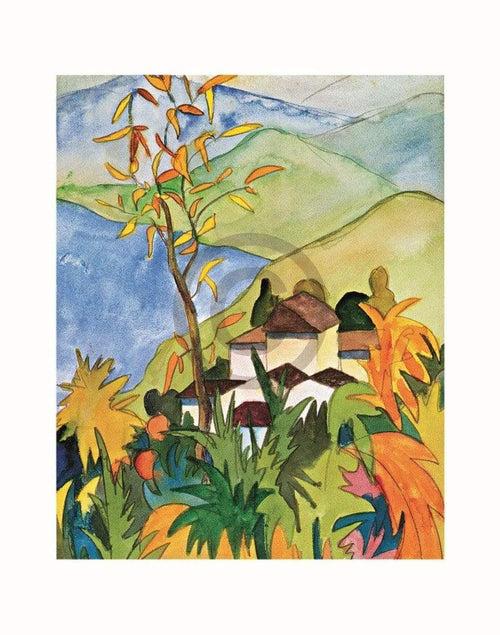 Hermann Hesse Dorf über dem See Kunstdruk 56x71cm | Yourdecoration.be