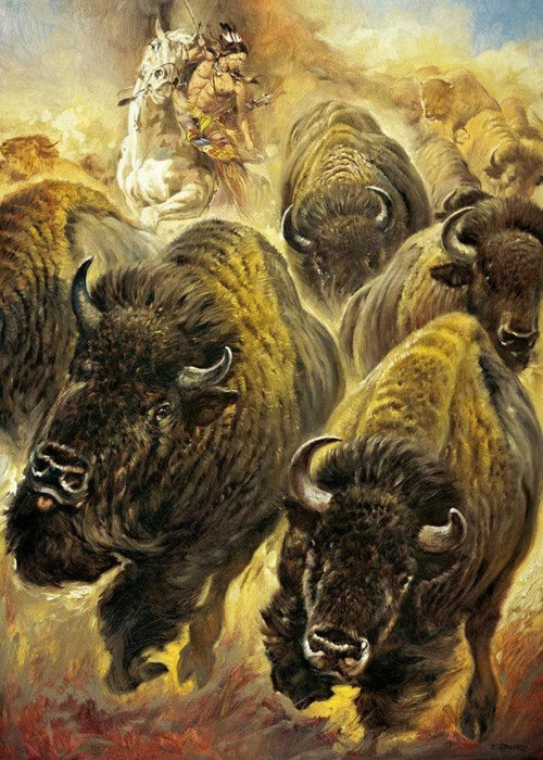Renato Casaro Büffeljagd Kunstdruk 50x70cm | Yourdecoration.be
