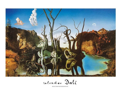 Salvador Dali Reflections of Elephants Kunstdruk 80x60cm | Yourdecoration.be