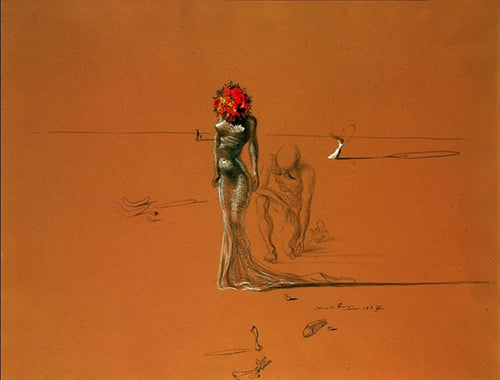 Salvador Dali Female with Head of Flowers Kunstdruk 80x60cm | Yourdecoration.be