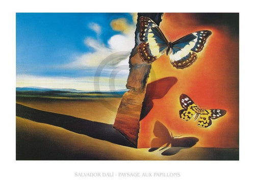 Salvador Dali Paysage aux Papillons Kunstdruk 80x60cm | Yourdecoration.be