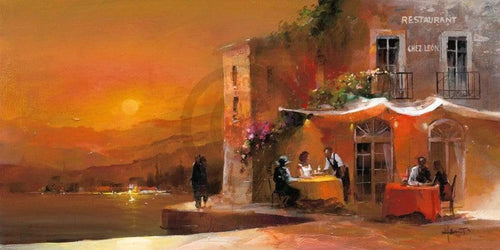Willem Haenraets Dinner for two II Kunstdruk 100x50cm | Yourdecoration.be