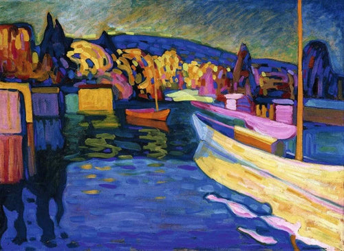Wassily Kandinsky   Herbstlandschaft mit Booten Kunstdruk 80x60cm | Yourdecoration.be