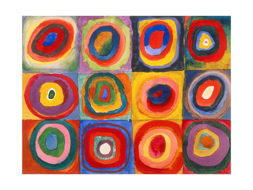 Wassily Kandinsky   Farbstudie Quadrate Kunstdruk 80x60cm | Yourdecoration.be