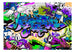 Fotobehang - Graffiti Violet Theme - Vliesbehang