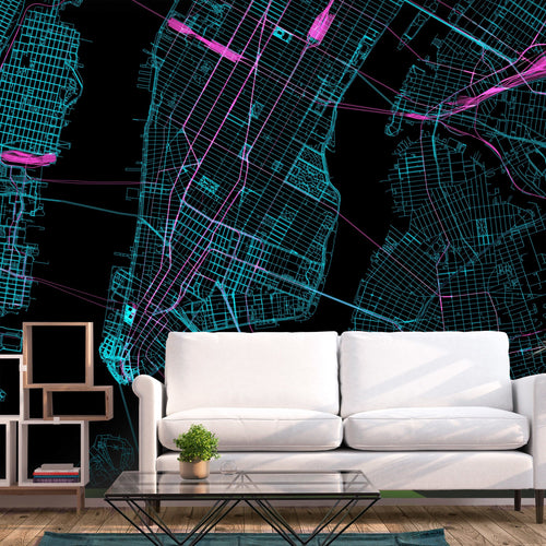 Fotobehang - Blue Manhattan - Vliesbehang