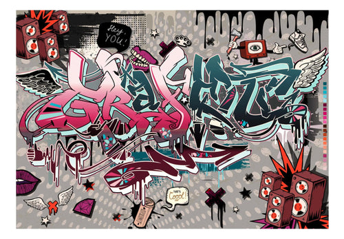 Fotobehang - Graffiti Hey You - Vliesbehang