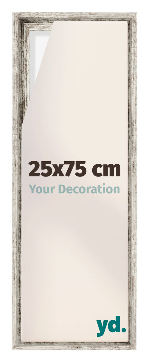 Lyon MDF Baklijst 25x75cm Wit Vintage Voorzijde Maat | Yourdecoration.be