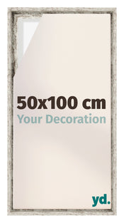 Lyon MDF Baklijst 50x100cm Wit Vintage Voorzijde Maat | Yourdecoration.be