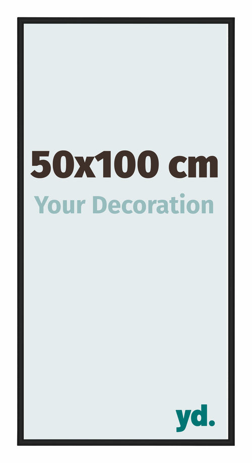 Miami Aluminium Fotokader 50x100cm Zwart Hoogglans Voorzijde Maat | Yourdecoration.be