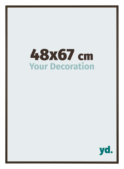 New York Aluminium Fotokader 48x67cm Walnoot Structuur Voorzijde Maat | Yourdecoration.be