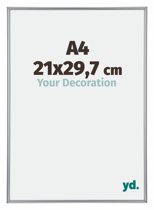 Annecy Kunststof Fotokader 21x29 7cm A4 Zilver Voorzijde Maat | Yourdecoration.be