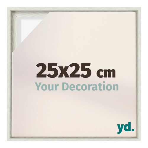 Lyon MDF Baklijst 25x25cm White Wash Voorzijde Maat | Yourdecoration.be