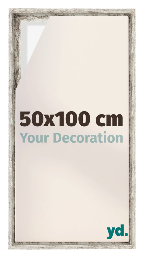 Lyon MDF Baklijst 50x100cm Wit Vintage Voorzijde Maat | Yourdecoration.be