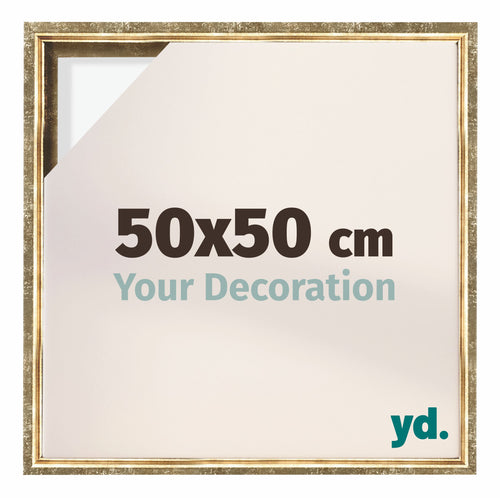 Lyon MDF Baklijst 50x50cm Goud Antiek Voorzijde Maat | Yourdecoration.be