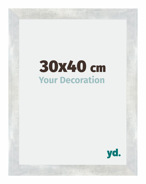 Mura MDF Fotokader 30x40cm Zilver Glanzend Vintage Voorzijde Maat | Yourdecoration.be