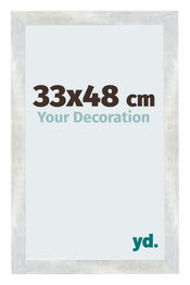 Mura MDF Fotokader 33x48cm Zilver Glanzend Vintage Voorzijde Maat | Yourdecoration.be