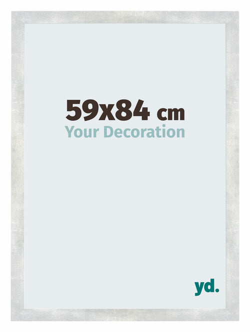 Mura MDF Fotokader 59x84cm Zilver Glanzend Vintage Voorzijde Maat | Yourdecoration.be