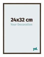 New York Aluminium Fotokader 24x32cm Walnoot Structuur Voorzijde Maat | Yourdecoration.be