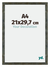 Mura MDF Fotokader 21x29,7cm A4 Blauw Goud Gemeleerd Voorzijde Maat | Yourdecoration.be