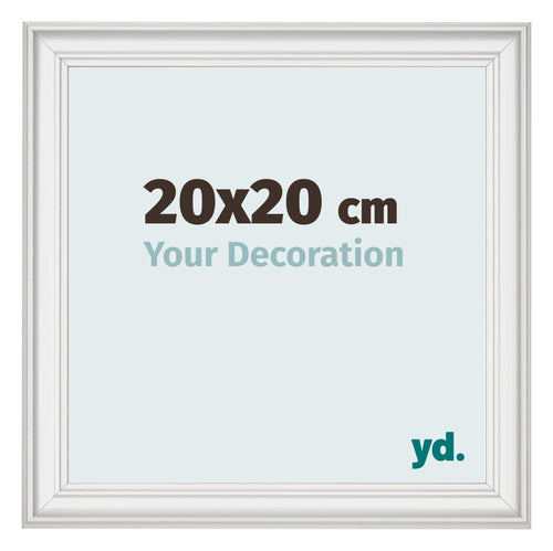 Fotokader 20x20cm Wit Geveegd MDF Lazio Voorzijde Maat | Yourdecoration.be