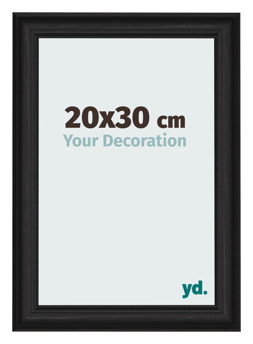 Fotokader 20x30cm Zwart Houtnerf MDF Lazio Voorzijde Maat | Yourdecoration.be