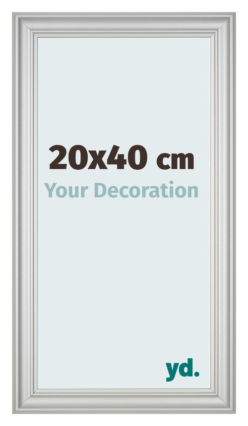 Fotokader 20x40cm Zilver Mat MDF Lazio Voorzijde Maat | Yourdecoration.be