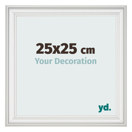 Fotokader 25x25cm Wit Geveegd MDF Lazio Voorzijde Maat | Yourdecoration.be