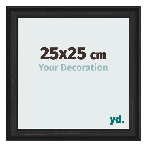 Fotokader 25x25cm Zwart Houtnerf MDF Lazio Voorzijde Maat | Yourdecoration.be