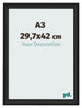 Fotokader 29 7x42cm A3 Zwart Houtnerf MDF Lazio Voorzijde Maat | Yourdecoration.be