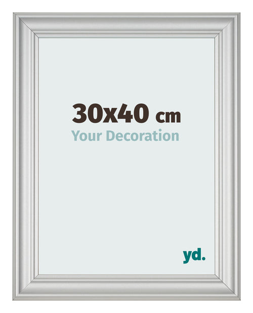 Fotokader 30x40cm Zilver Mat MDF Lazio Voorzijde Maat | Yourdecoration.be