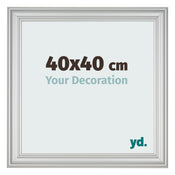 Fotokader 40x40cm Zilver Mat MDF Lazio Voorzijde Maat | Yourdecoration.be
