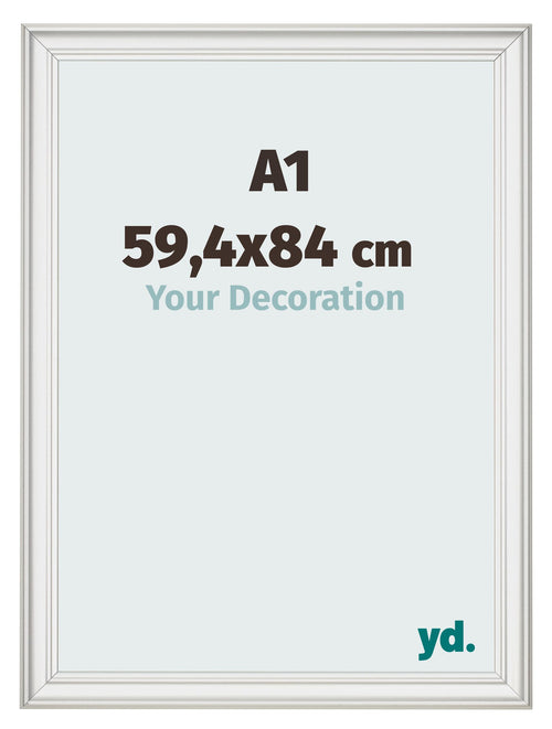 Fotokader 59 4x84cm A1 Wit Geveegd MDF Lazio Voorzijde Maat | Yourdecoration.be