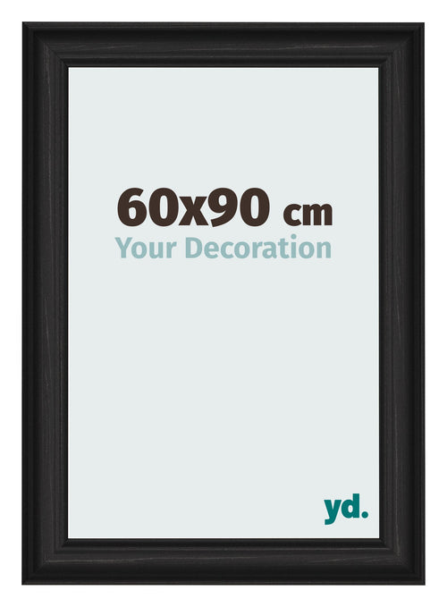 Fotokader 60x90cm Zwart Houtnerf MDF Lazio Voorzijde Maat | Yourdecoration.be